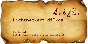 Lichtneckert Ákos névjegykártya
